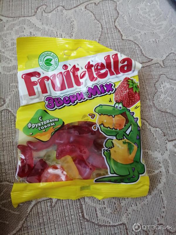 Жевательный мармелад Fruit-tella Звери Mix с фруктовым соком фото