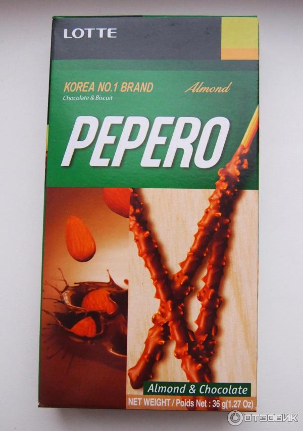 Lotte Pepero Almond, соломка в шоколадной глазури. Lotte Confectionery Co