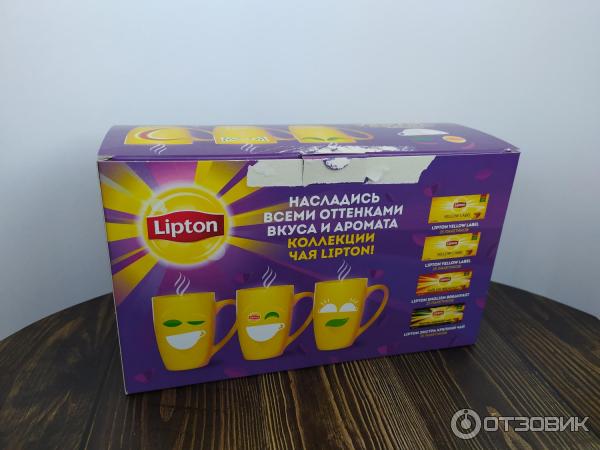 Коллекция черного чая Lipton и кружка в подарок вид сзади