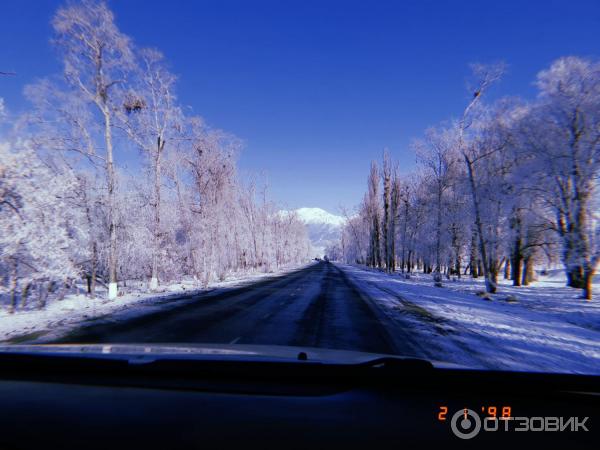 Дорога на горнолыжную базу