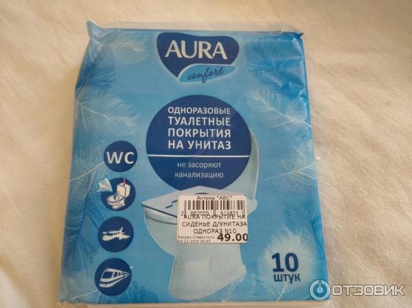 Одноразовые покрытия на сиденье унитаза Aura фото