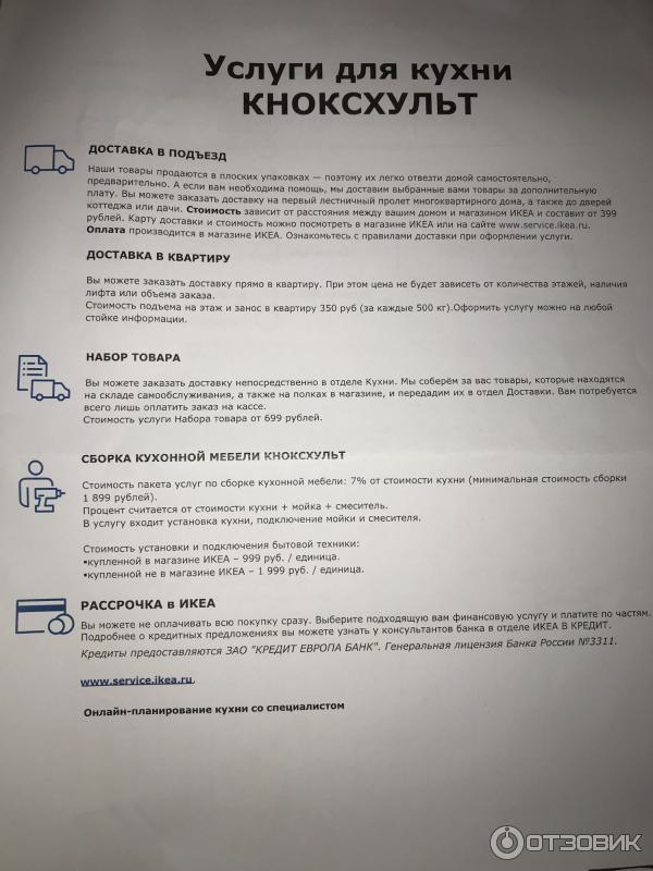 Услуги для кухни Кноксхульт