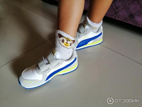 Кроссовки детские Puma White-Galaxy Blue фото