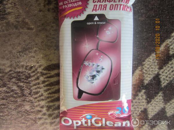 Влажные салфетки для оптики OptiClean фото