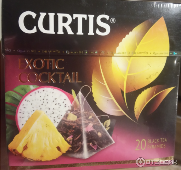 Чай Curtis Exotic Coctail черный листовой с добавками в пирамидках фото