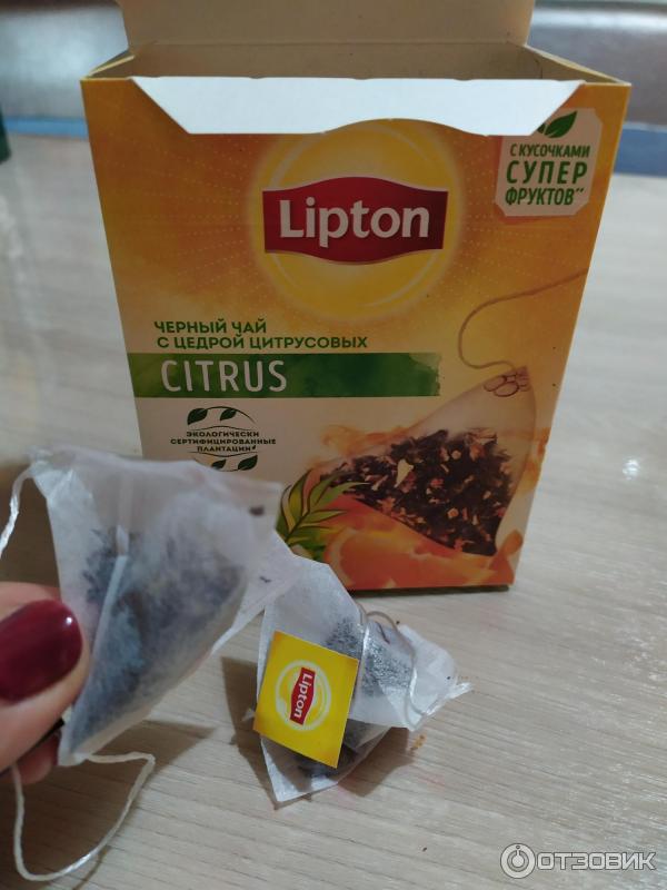 Черный чай Lipton с цедрой цитрусовых фото