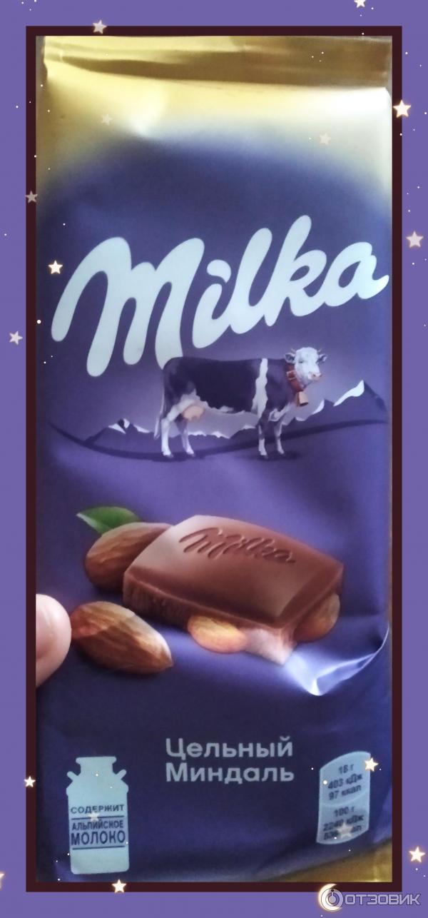 Шоколадка milka цельный миндаль фото