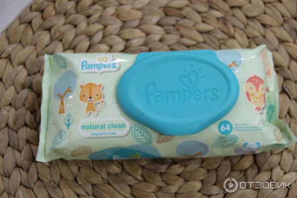 Детские влажные салфетки Pampers Natural clean фото