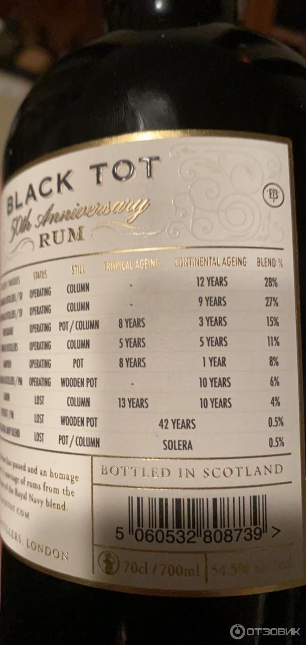 Ром Elixir Distillers 50th Anniversary Black Tot фото