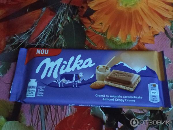 Шоколад Milka Almond Crispy Creme фото