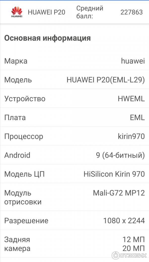 Смартфон Huawei P20 фото