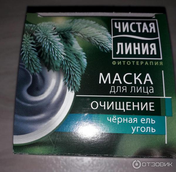 Маска для лица очищающая Чистая Линия Черная ель и уголь фото