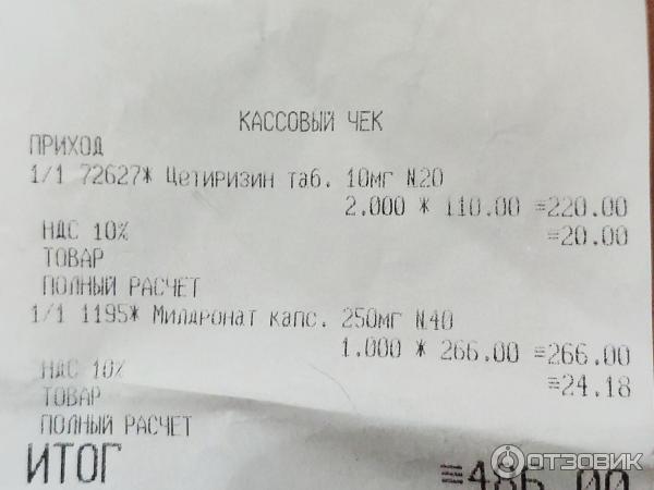 Милдронат отзывы применения