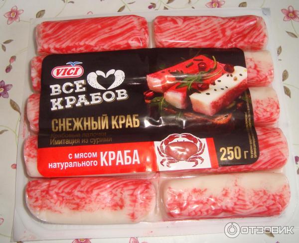 Крабовые палочки с мясом натурального краба Vici фото