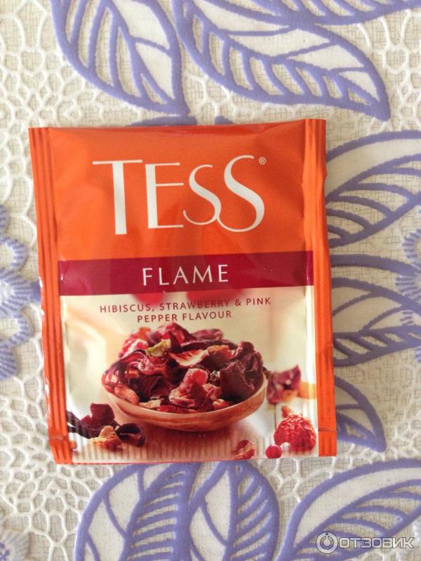 Чайный напиток со вкусом и ароматом земляники с розовым перцем TESS FLAME в пакетиках фото