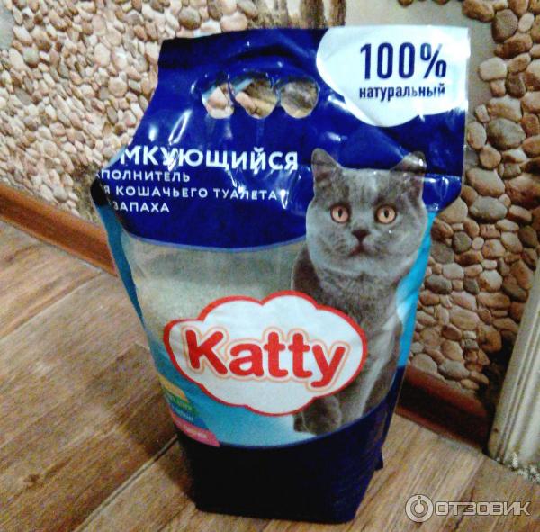 Наполнитель для кошачьего туалета katty комкующийся 5кг