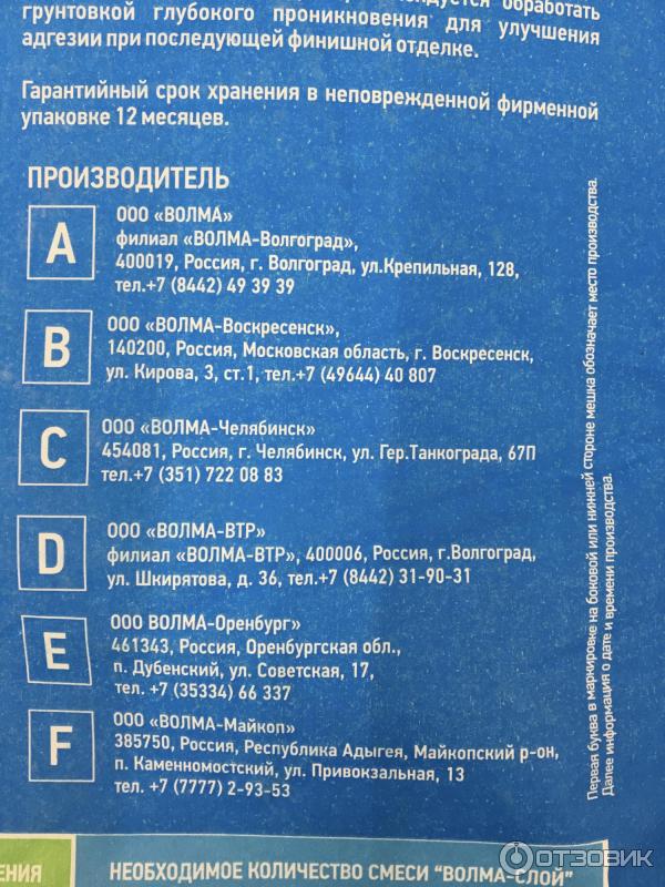 Адреса заводов производителей Волма