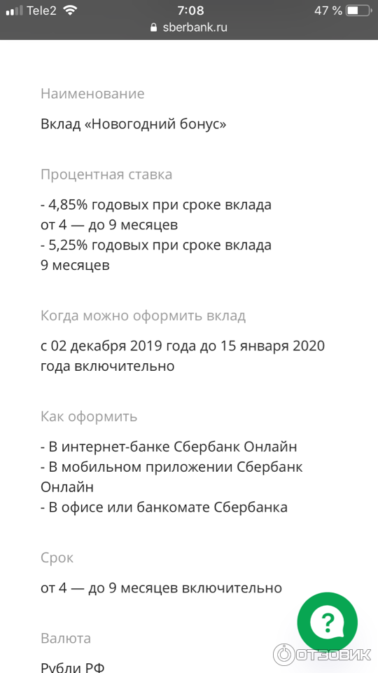Анализ вкладов сбербанка