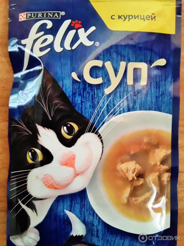 Котам можно суп. Корм для кошек "Felix", суп в ассортименте, 48гр.