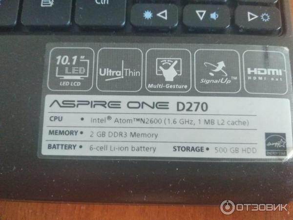 Нетбук Acer Aspire One D270 фото