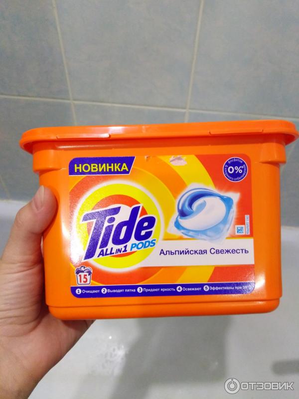 Капсулы для стирки Tide 3in1 Альпийская свежесть фото