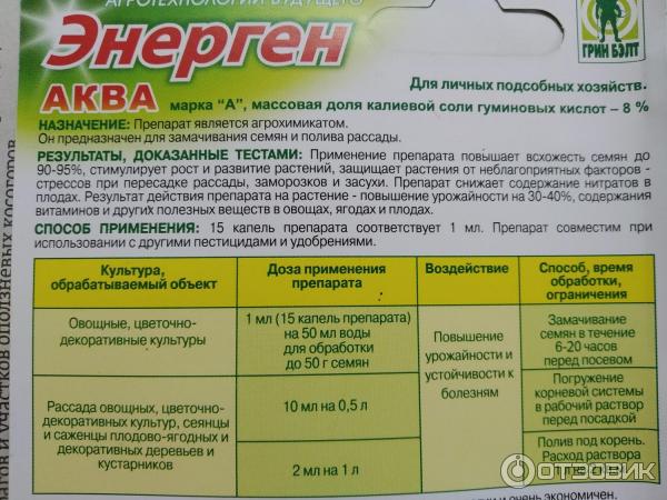 Отзыв о Стимулятор роста Энерген | Использую для замачивания семян.