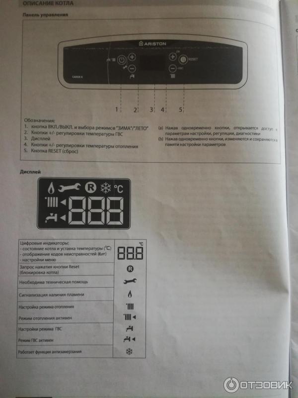 Ошибка 105 на котле аристон