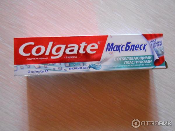 Зубная паста Colgate Макс Блеск с отбеливающими пластинками фото