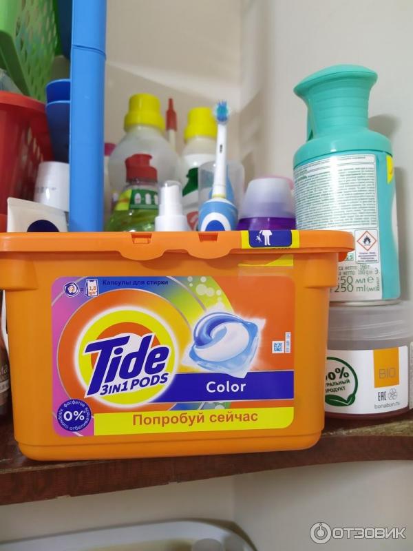 Капсулы для стирки TIDE 3 in1 PODS Color фото