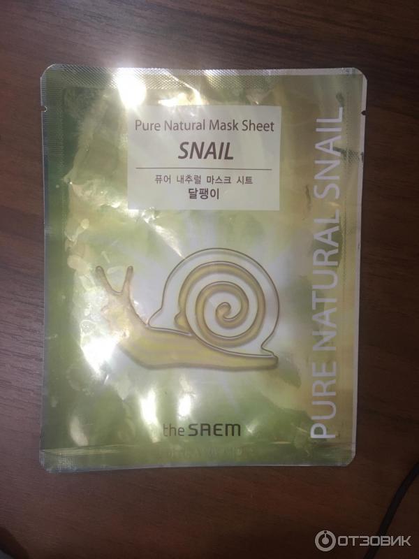 Тканевая маска для лица The Saem Pure Natural Mask Sheet Snail фото