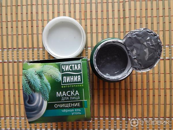 Маска для лица очищающая Чистая Линия Черная ель и уголь фото