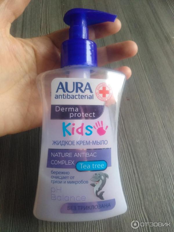 Жидкое крем-мыло Aura Antibacterial Kids фото