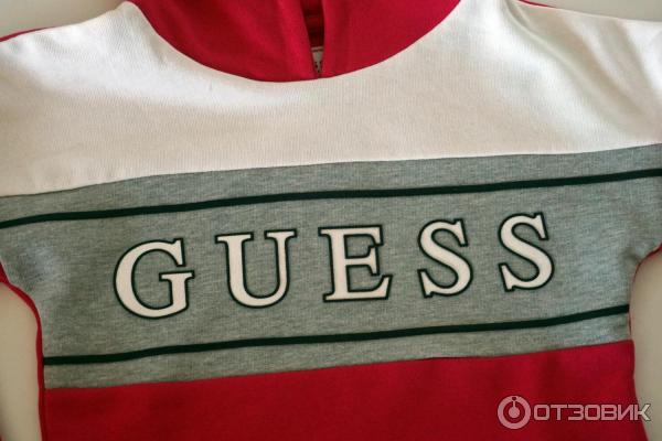 Толстовка Guess Color Block Branded Cropped Hoodie Pink фото