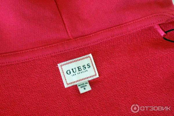 Толстовка Guess Color Block Branded Cropped Hoodie Pink фото