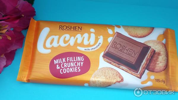 Молочный шоколод Roshen Milk Filling & Crunchy Cookies фото