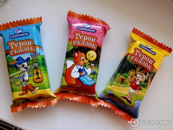 Отзыв о Конфеты Сладонеж "Герои сказок" Вафли в шоколаде