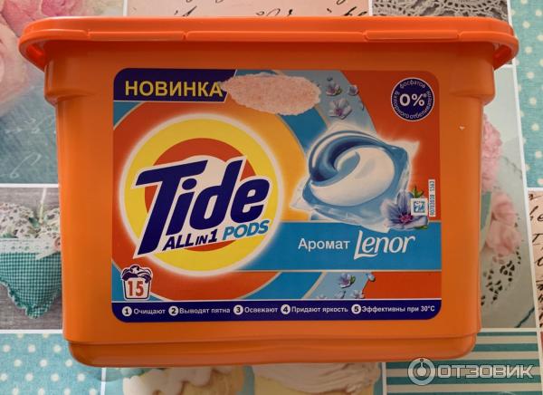 Капсулы для стирки Tide PODs 3-в-1 с ароматом Lenor фото