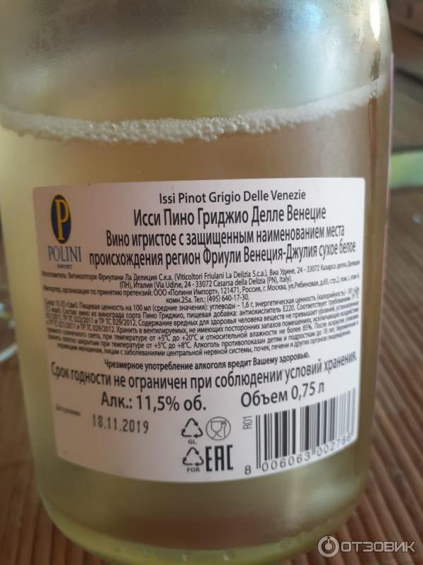 Игристое Вино Пино Гриджио Купить