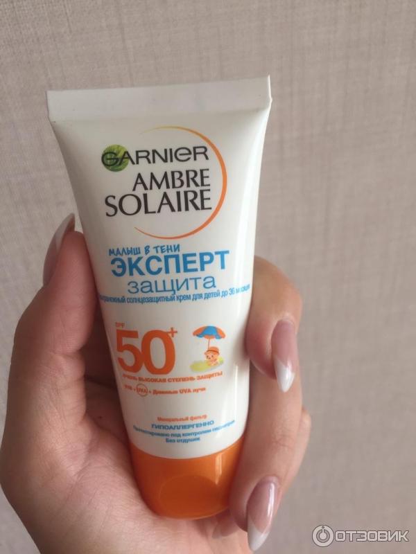 Солнцезащитный крем Garnier ambre solaire kids аква-крем SPF 50 фото