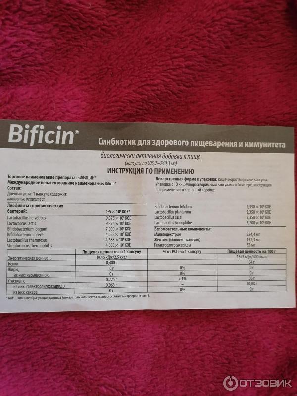 Bificin Синбиотик Инструкция По Применению Цена