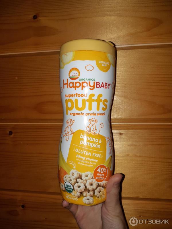 Органические колечки superfood puffs happybaby фото