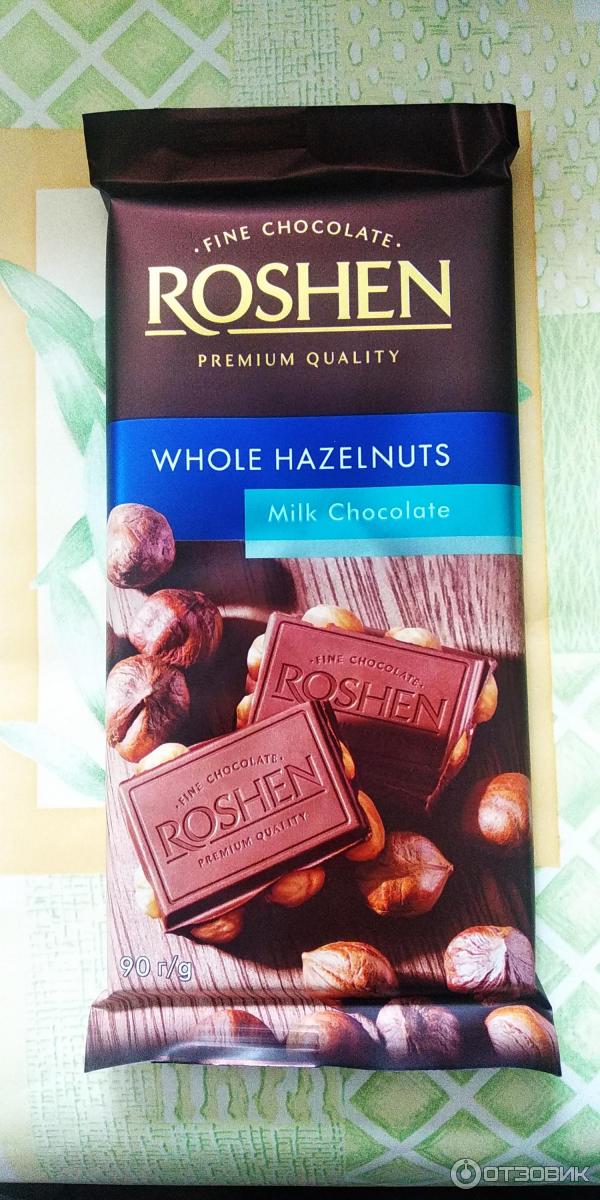 Шоколад ROSHEN Milk chocolate Whole Hazelnuts фото