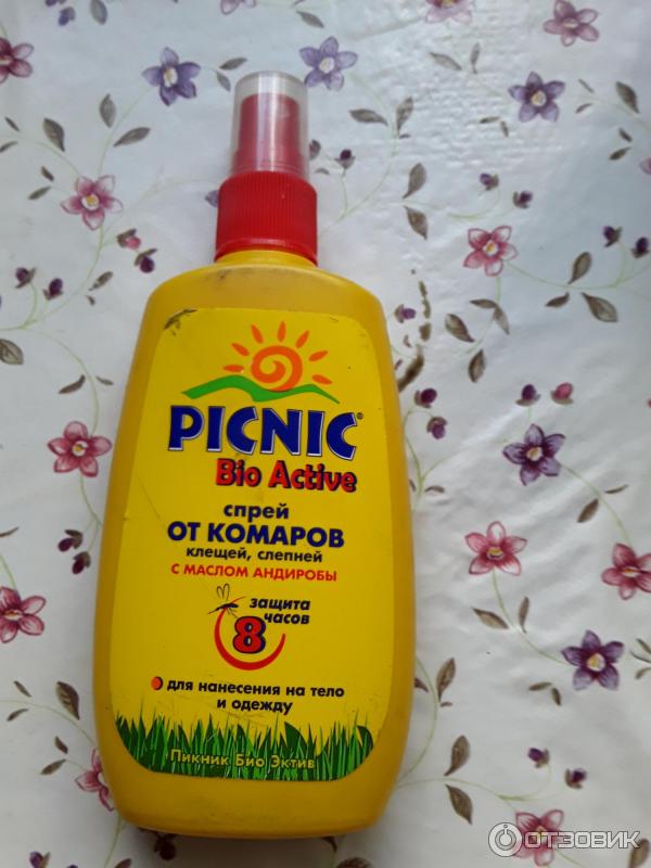 Спрей от комаров, клещей, слепней Picnic Bio Active с маслом андиробы фото