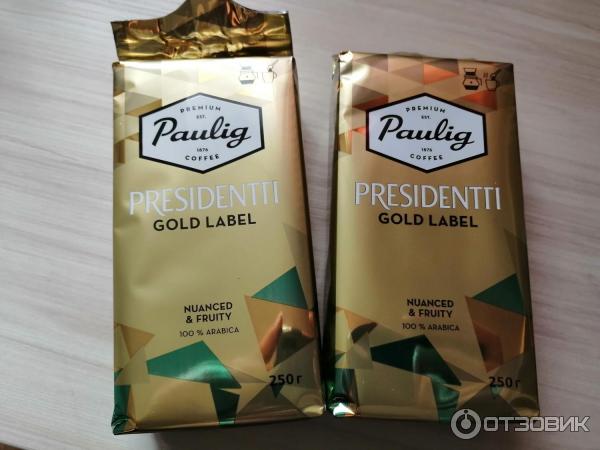 Кофе натуральный молотый Paulig Presidentti Gold Label фото