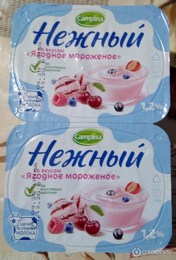 Продукт йогуртный пастеризованный Campina Нежный фото