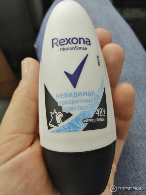 Антиперспирант шариковый Rexona Motionsense невидимая Прозрачный кристалл против белых следов и желтых пятен фото