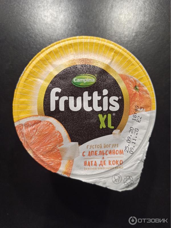 Йогурт Fruttis XL (с апельсином и Ната Де Коко) фото