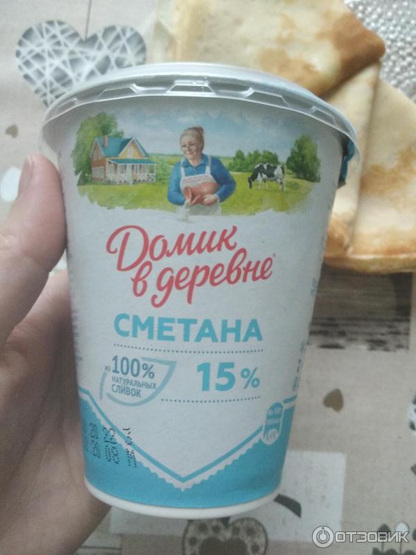 Сметана Домик в деревне 15% фото