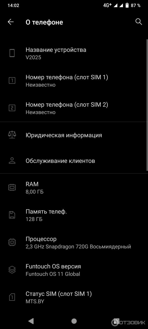 Смартфон Vivo V20 фото