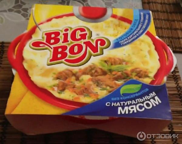 Готовый обед Big Bon Пюре картофельное с тушеной говядиной в собственном соку фото